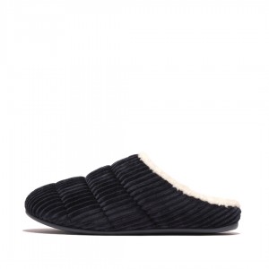 Fitflop Chrissie Corduroy Polyester Tøfler Dame Mørkeblå | DK-926478-OHY