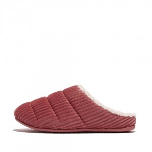 Fitflop Chrissie Corduroy Polyester Tøfler Dame Rød | DK-510389-QWB