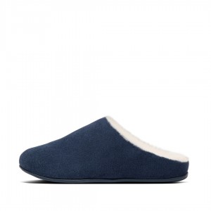 Fitflop Chrissie Shearling Tøfler Dame Mørkeblå | DK-312847-DAF