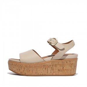 Fitflop Eloise Cork Wrap Kile Sandaler Dame Lysebeige | DK-085439-UJN