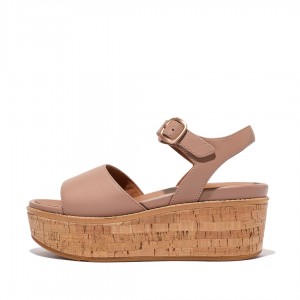 Fitflop Eloise Cork Wrap Kile Sandaler Dame Beige | DK-143609-ZYI