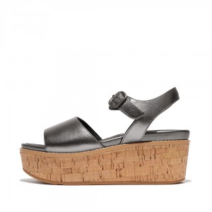 Fitflop Eloise Cork Wrap Kile Sandaler Dame Obsidian | DK-190763-OCD