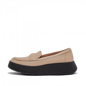 Fitflop F-Mode Loafers Dame Sort Beige | DK-368124-NSP