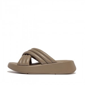 Fitflop F-Mode Slides Badesandaler Dame Grå Beige | DK-261839-SFU