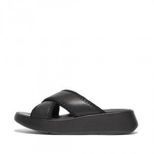 Fitflop F-Mode Slides Badesandaler Dame Sort | DK-723546-XIG