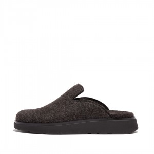 Fitflop Gen-Ff Felt Polyester Mules Dame Sort | DK-387491-HCA