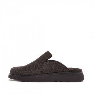 Fitflop Gen-Ff Felt Polyester Mules Herre Sort | DK-583719-PJW