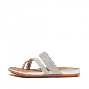 Fitflop Gracie Glitz Mesh Polyester Thongs Sandaler Med Tåstolpe Dame Guld | DK-514976-OKR