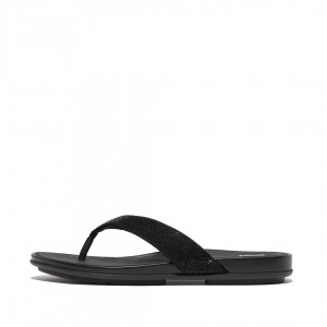 Fitflop Gracie Microfibre Klipklapper Dame Sort | DK-697308-PUG