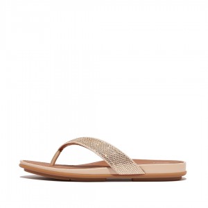 Fitflop Gracie Microfibre Klipklapper Dame Beige | DK-856924-JNX