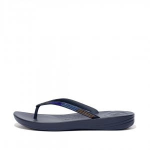 Fitflop Iqushion Ombre Glitter Klipklapper Dame Mørkeblå | DK-897453-MFG