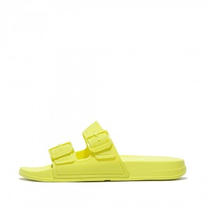 Fitflop Iqushion Rubber Tpu Slides Badesandaler Dame Lysegrøn | DK-628730-ACK