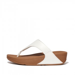 Fitflop Lulu Læder Sandaler Med Tåstolpe Dame Hvide | DK-752640-PEH