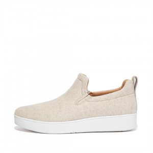 Fitflop Rally Felt Polyester Sneakers Dame Hvide | DK-932718-FEI