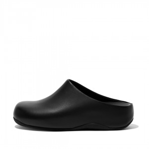 Fitflop Shuv Wipe Clean Træsko Dame Sort | DK-098765-GYI