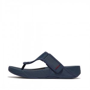 Fitflop Trakk Ii Polyester Faux Tå Thongs Herre Blå | DK-695807-PHJ