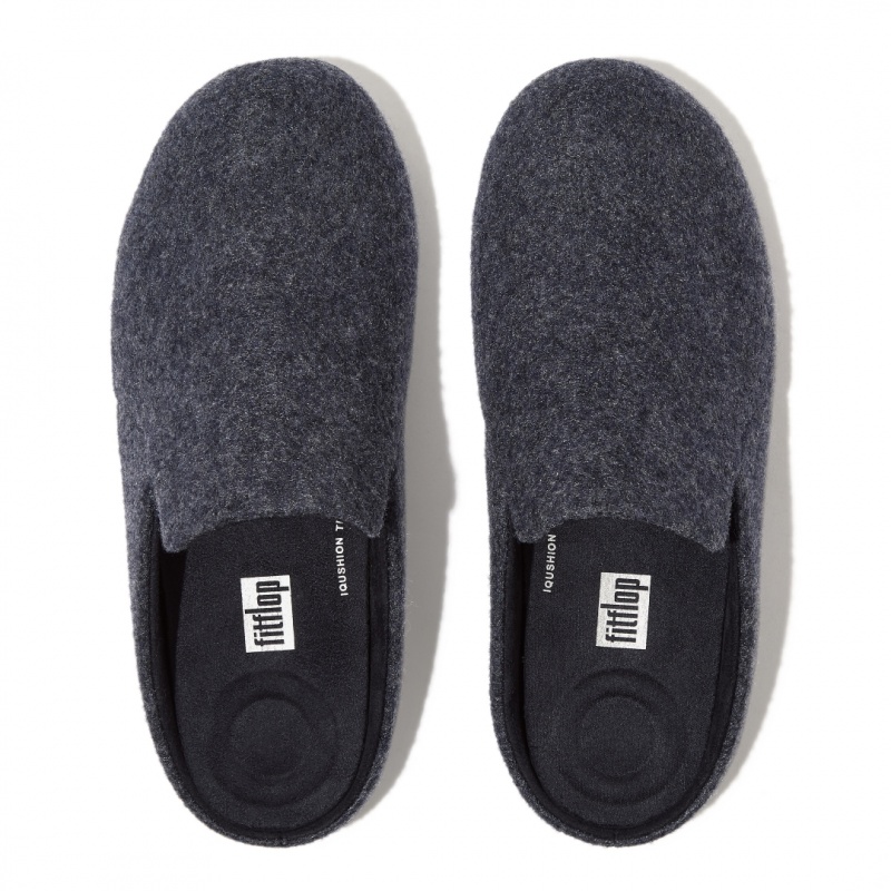 Fitflop Chrissie Felt Polyester Tøfler Dame Mørkeblå | DK-920738-YAV