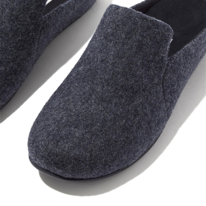 Fitflop Chrissie Felt Polyester Tøfler Dame Mørkeblå | DK-920738-YAV