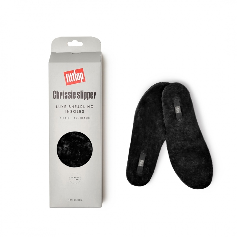 Fitflop Chrissie Shearling Slippers Indlægssåler Dame Sort | DK-482630-SJV