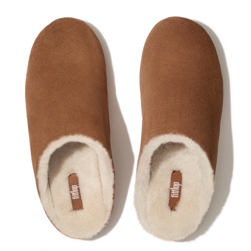 Fitflop Chrissie Shearling Tøfler Dame Brune | DK-672501-HFE