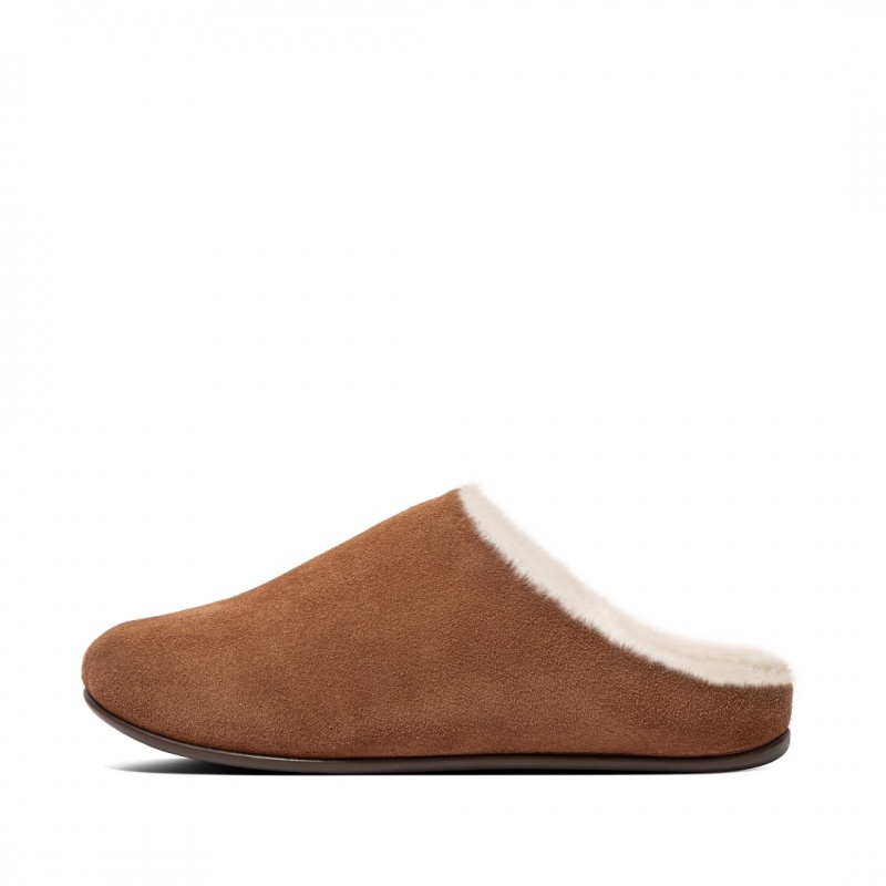 Fitflop Chrissie Shearling Tøfler Dame Brune | DK-672501-HFE