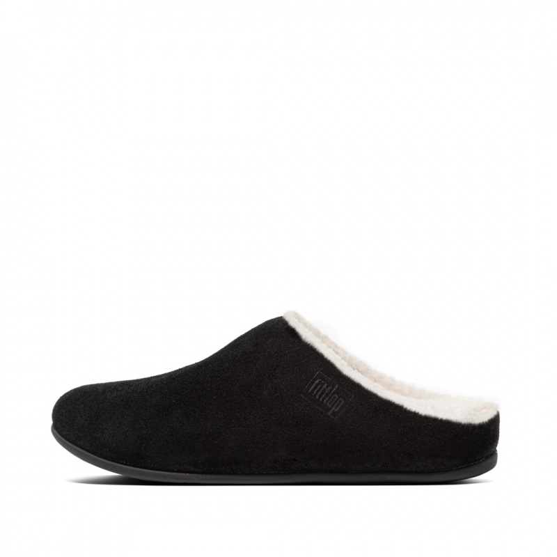 Fitflop Chrissie Shearling Tøfler Dame Sort | DK-516492-DFL