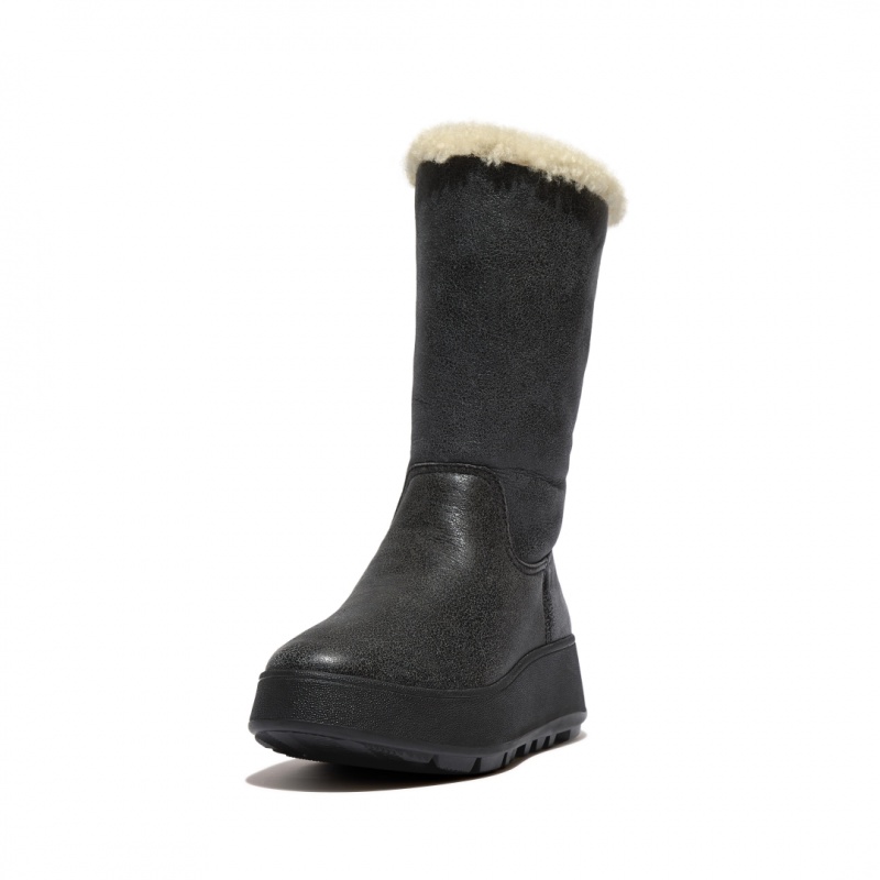 Fitflop F-Mode Double Faced Shearling Støvler Dame Sort | DK-042396-GYC