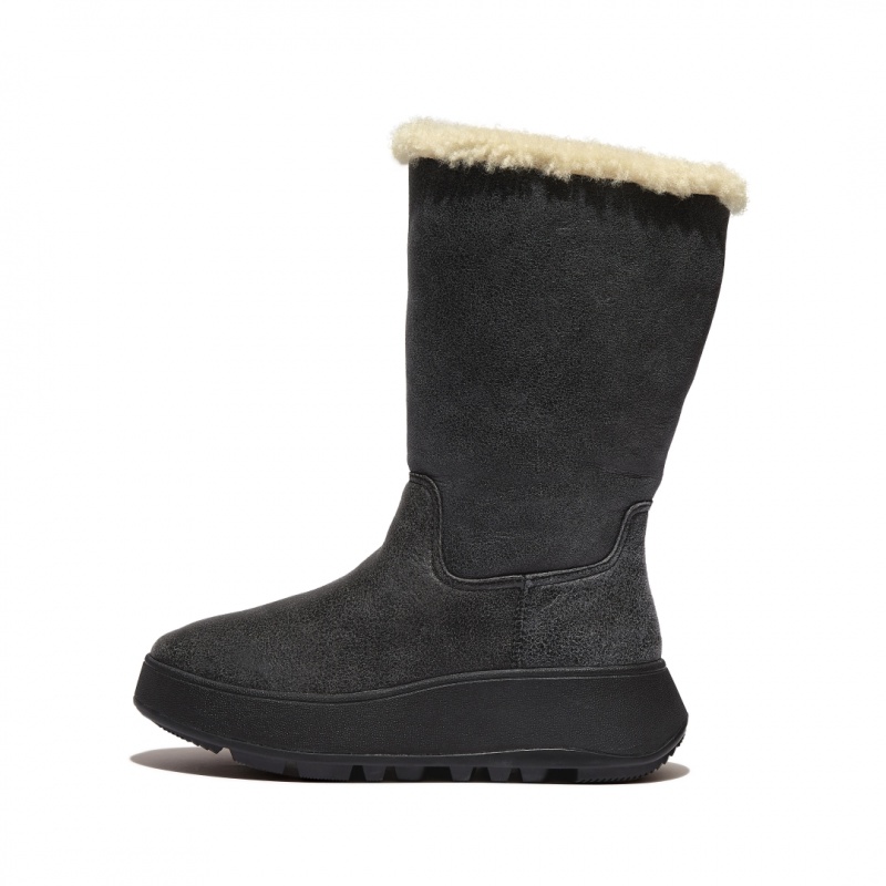 Fitflop F-Mode Double Faced Shearling Støvler Dame Sort | DK-042396-GYC