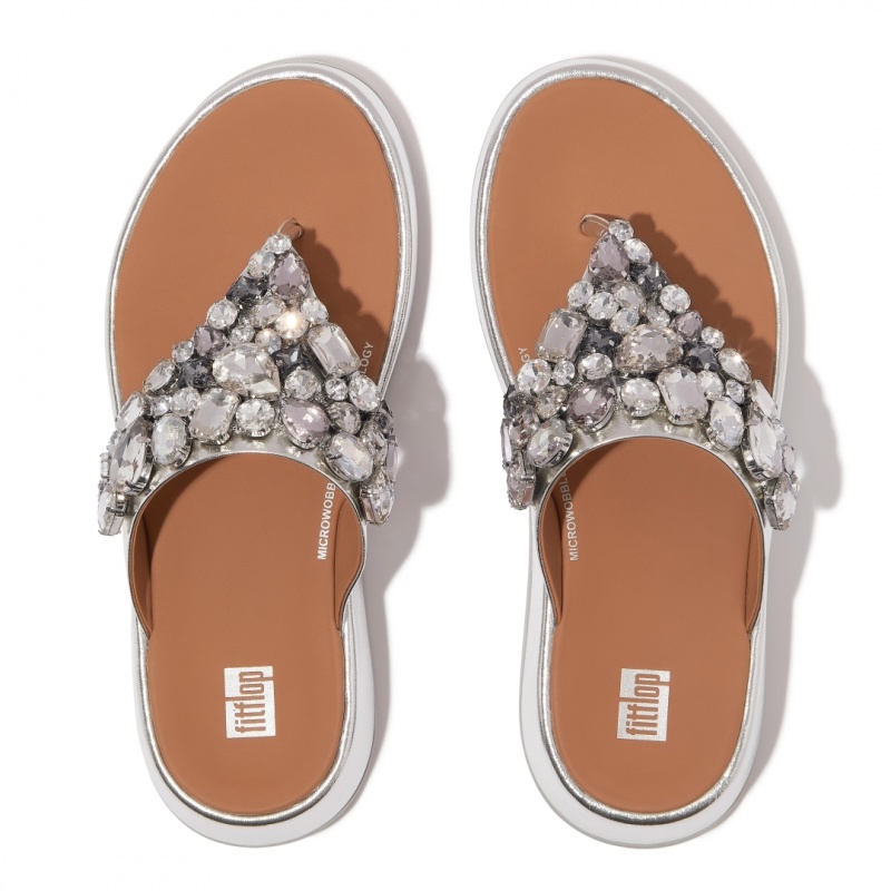 Fitflop F-Mode Klipklapper Dame Sølv | DK-420697-UXJ