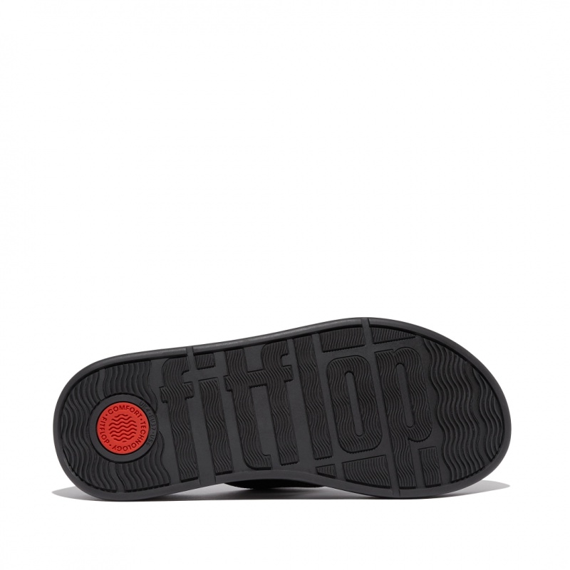 Fitflop F-Mode Læder Badesandaler Dame Sort | DK-534280-SQD