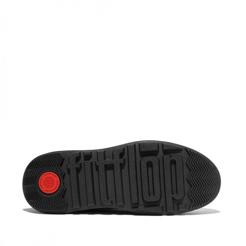 Fitflop F-Mode Polyester Elastic Støvler Dame Sort | DK-476390-EVM