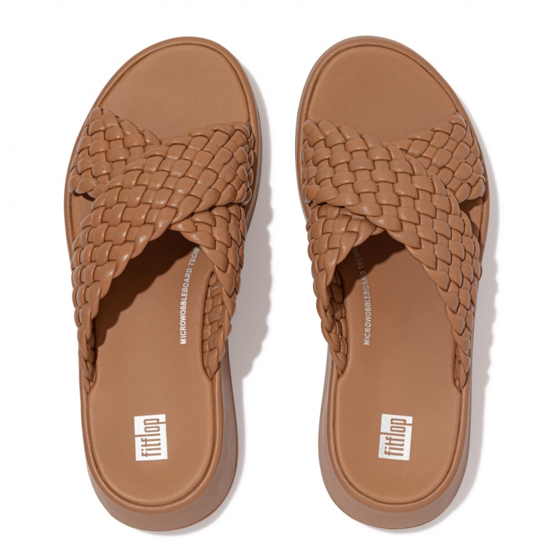 Fitflop F-Mode Slides Badesandaler Dame Brune | DK-437926-GHP