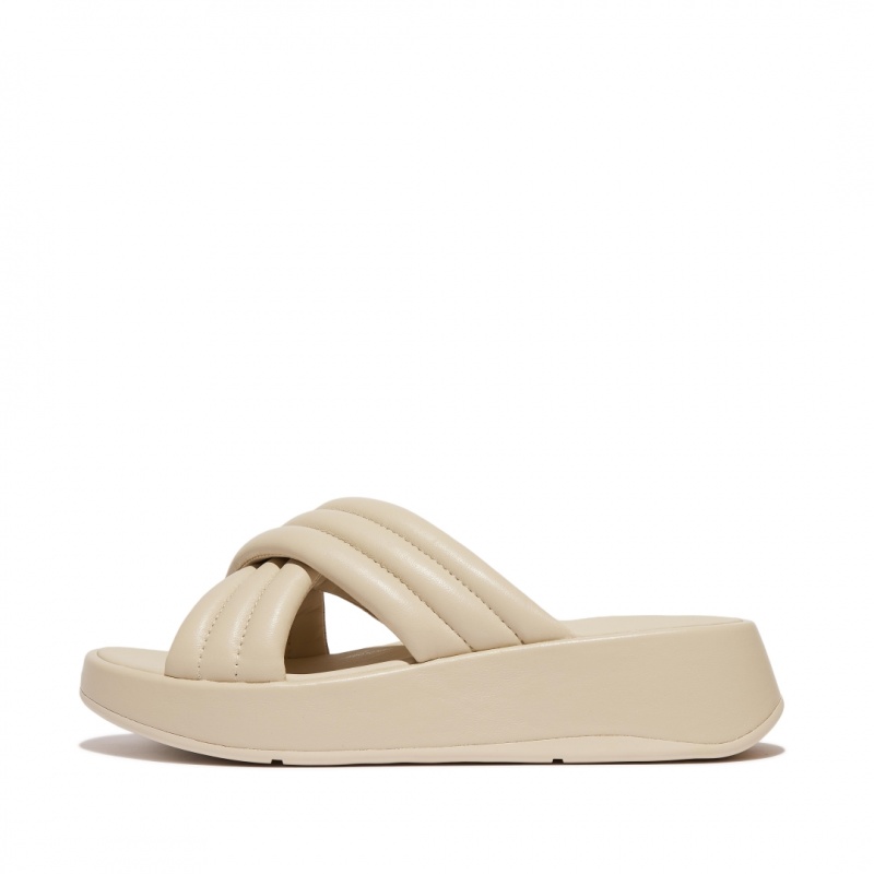 Fitflop F-Mode Slides Badesandaler Dame Grå Beige | DK-760915-NRS