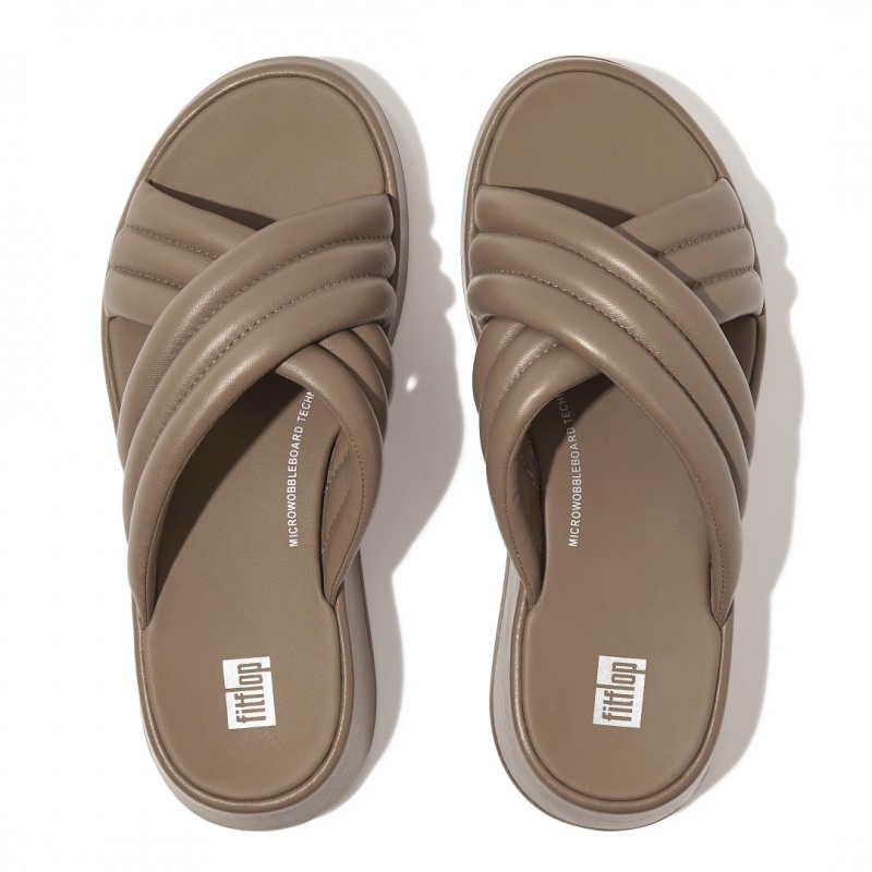 Fitflop F-Mode Slides Badesandaler Dame Grå Beige | DK-261839-SFU