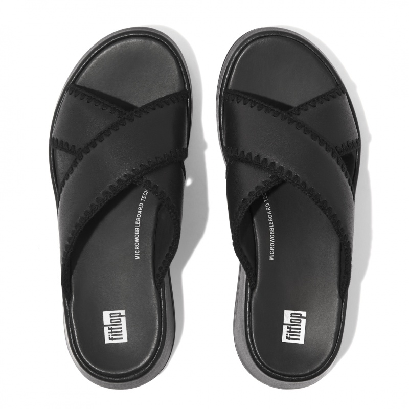 Fitflop F-Mode Slides Badesandaler Dame Sort | DK-723546-XIG