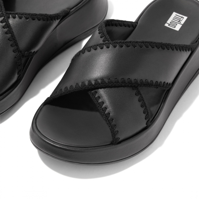 Fitflop F-Mode Slides Badesandaler Dame Sort | DK-723546-XIG