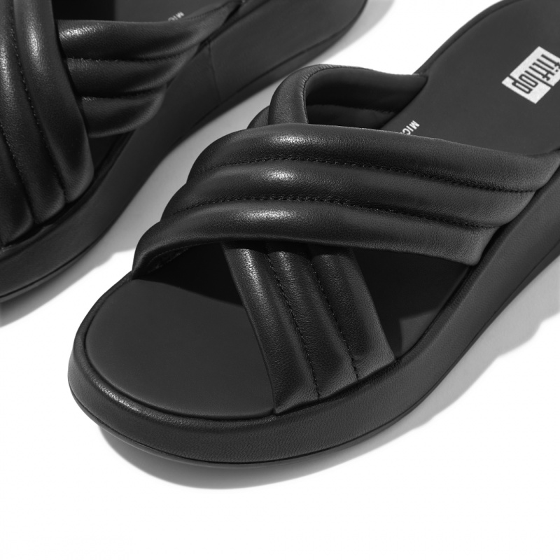 Fitflop F-Mode Slides Badesandaler Dame Sort | DK-852641-JEA