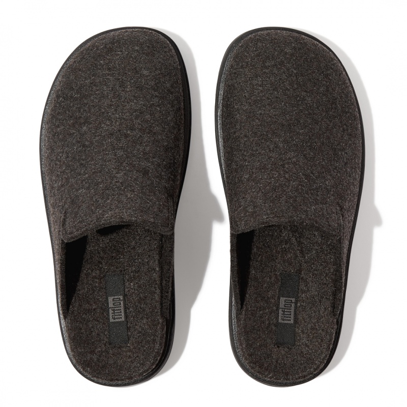 Fitflop Gen-Ff Felt Polyester Mules Dame Sort | DK-387491-HCA