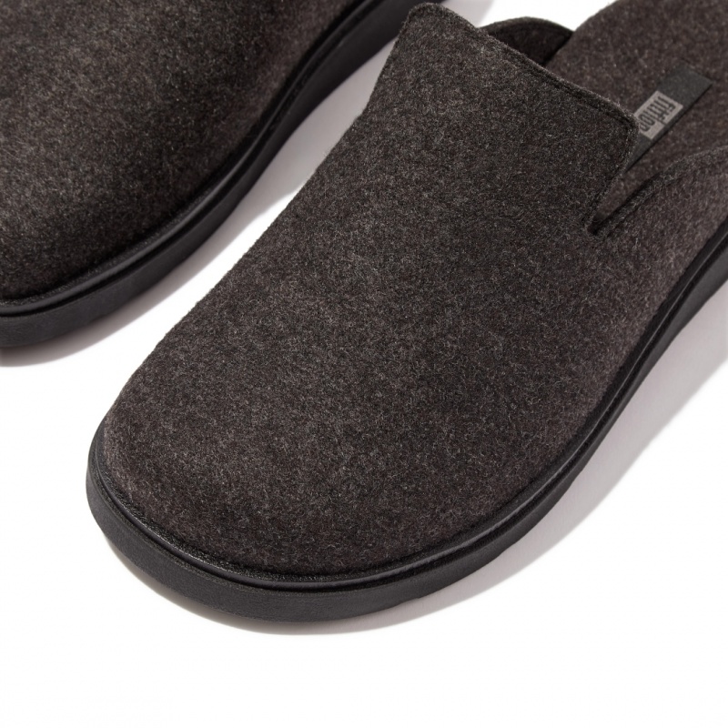 Fitflop Gen-Ff Felt Polyester Mules Herre Sort | DK-583719-PJW