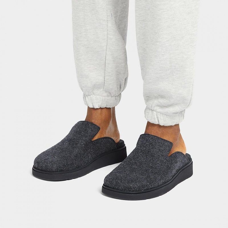 Fitflop Gen-Ff Felt Polyester Mules Herre Mørkeblå | DK-580326-FLR