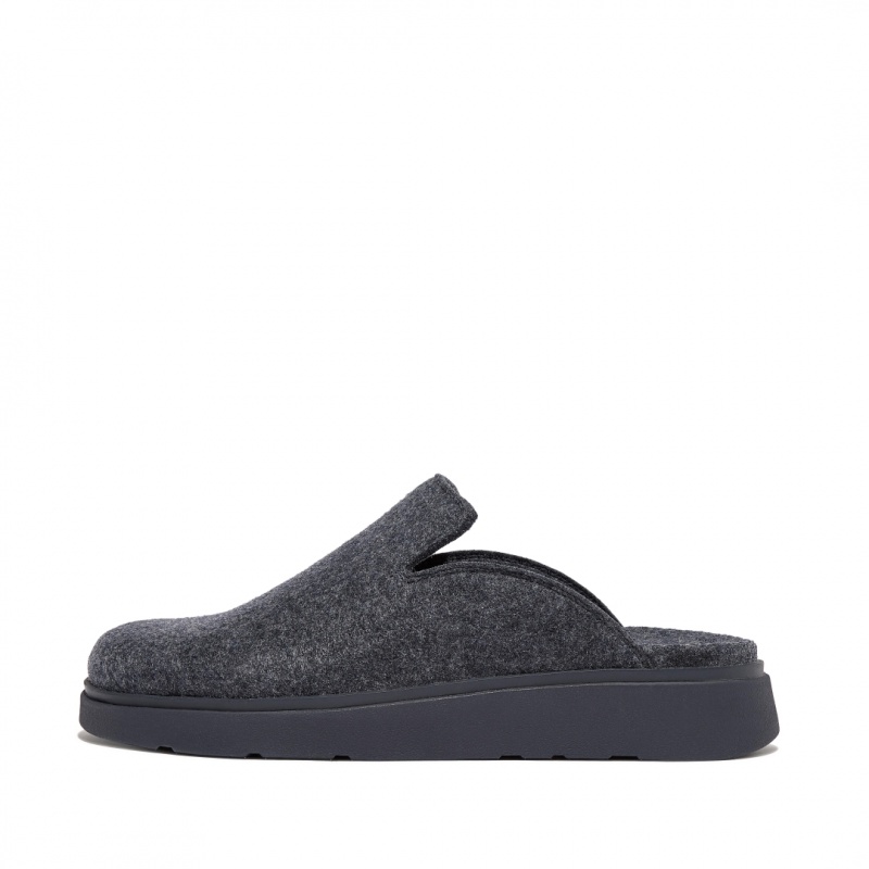 Fitflop Gen-Ff Felt Polyester Mules Herre Mørkeblå | DK-580326-FLR