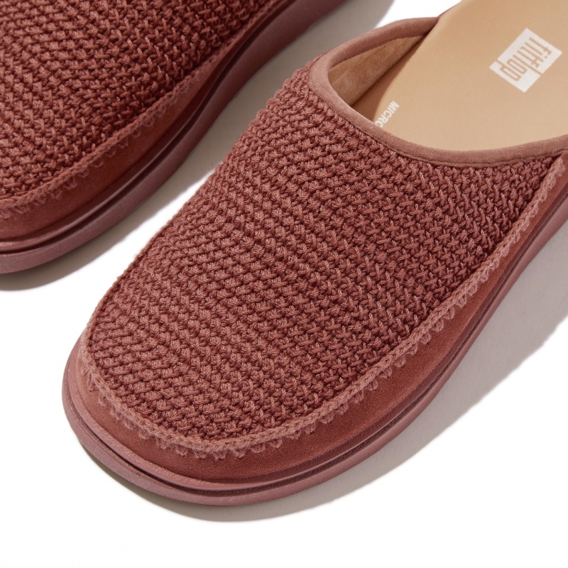 Fitflop Gen-Ff Polyester Knit Bomulds Mules Dame Brune | DK-073689-IZL