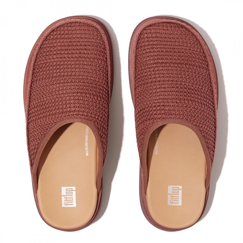 Fitflop Gen-Ff Polyester Knit Bomulds Mules Dame Brune | DK-073689-IZL