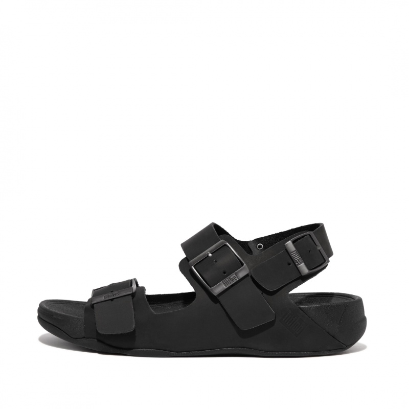 Fitflop Gogh Moc Back Páskové Sandaler Herre Sort | DK-532789-DLS