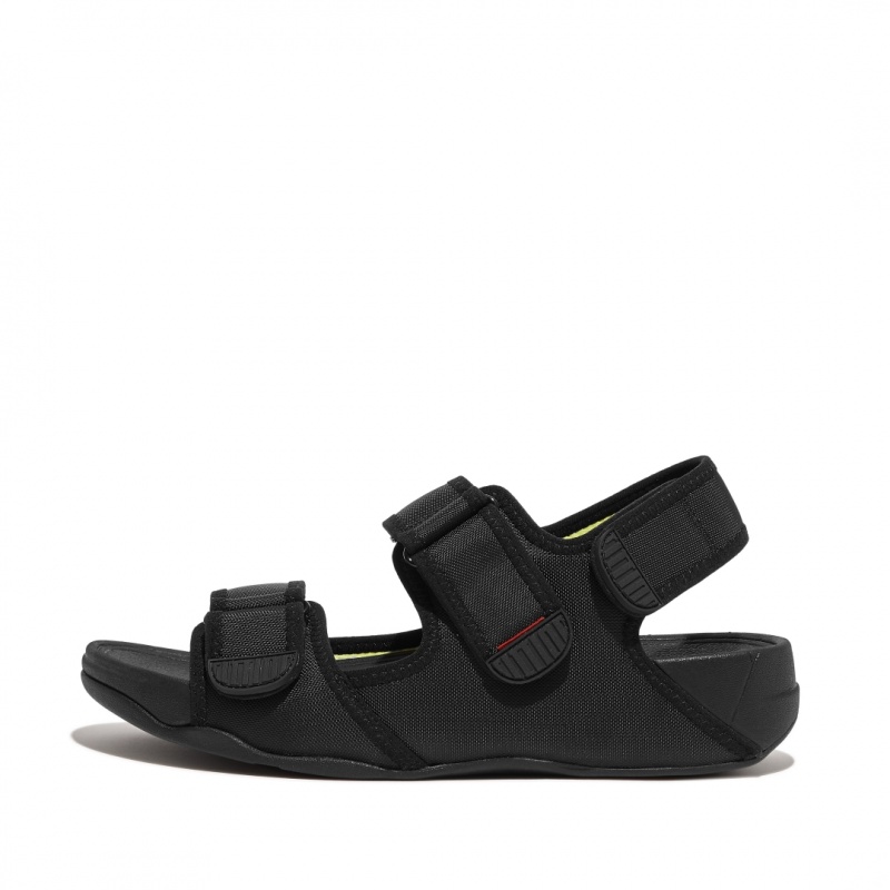 Fitflop Gogh Moc Fabric Back Páskové Sandaler Herre Sort | DK-936184-MIZ