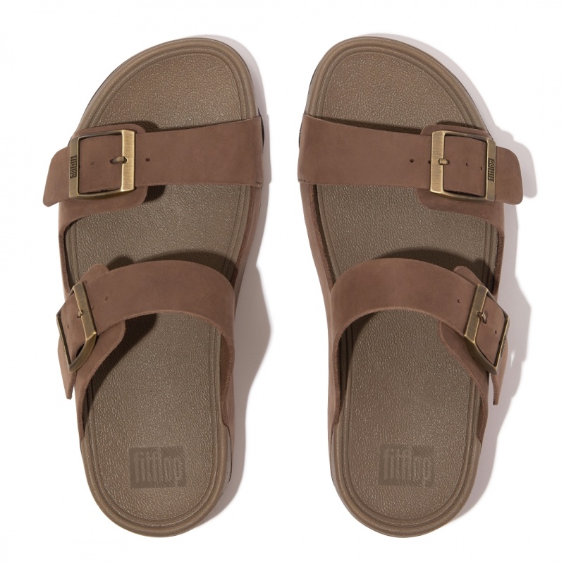 Fitflop Gogh Moc Nubuck Badesandaler Herre Brune | DK-078132-EWN