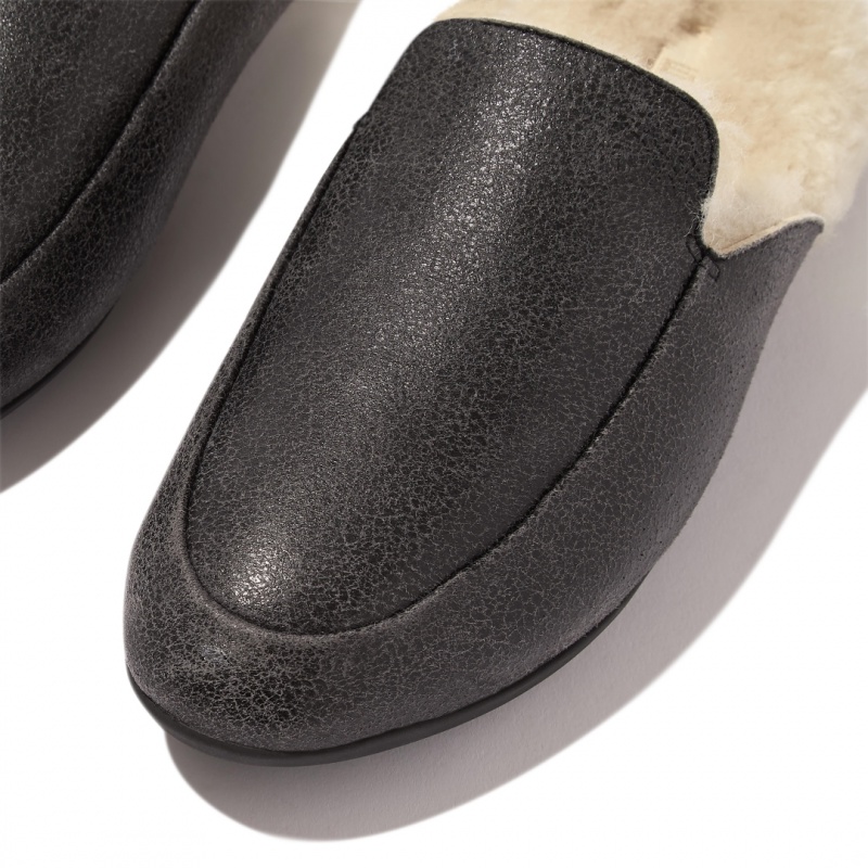 Fitflop Gracie Double Faced Shearling Mules Dame Sort | DK-785963-OGH