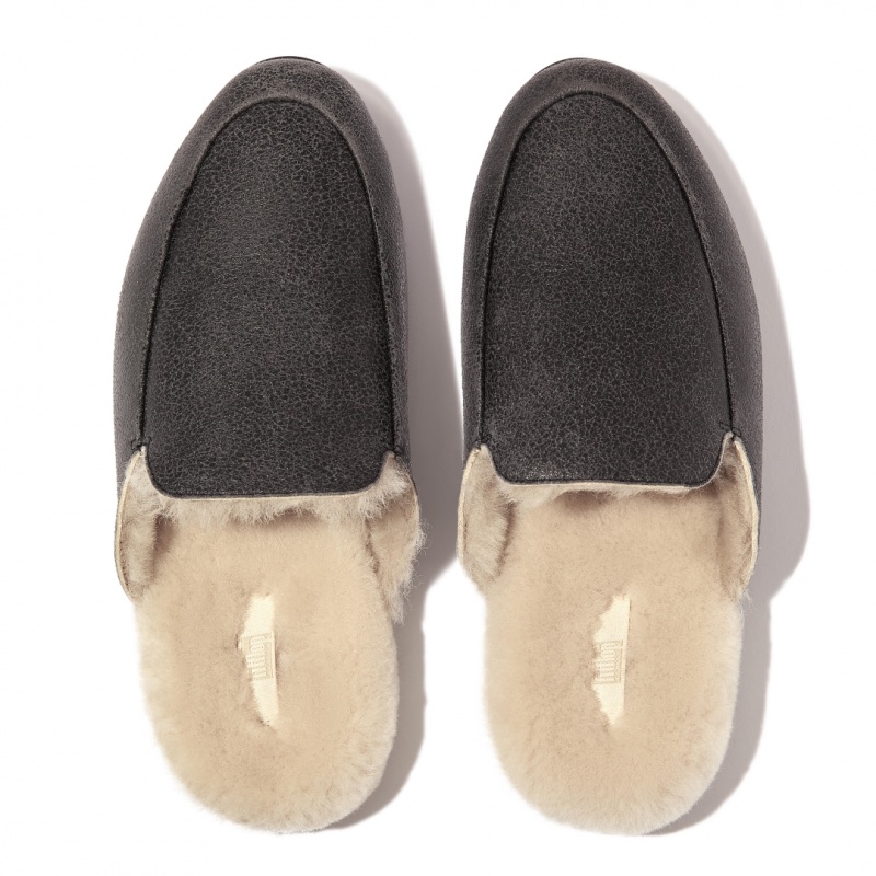 Fitflop Gracie Double Faced Shearling Mules Dame Sort | DK-785963-OGH