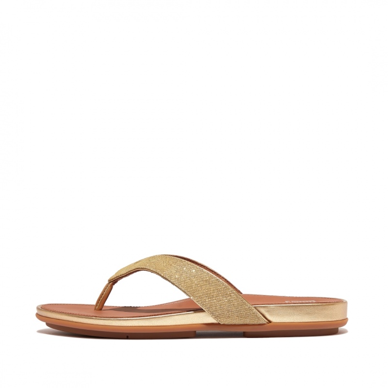 Fitflop Gracie Glitz Mesh Polyester Klipklapper Dame Gul | DK-895713-GLY