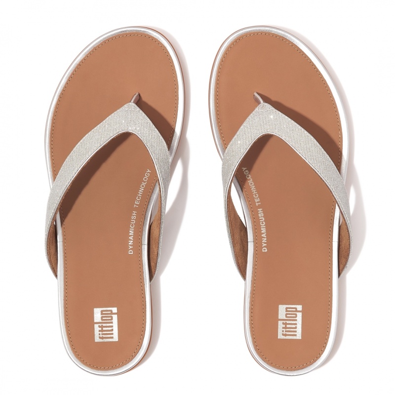 Fitflop Gracie Glitz Mesh Polyester Klipklapper Dame Hvide | DK-210745-QLB